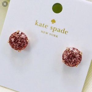 Kate Spade Rose Gold Glitter Gumdrop Earrings